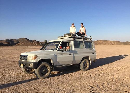 Desert Jeep Safari from Makadi Bay: Bedouin Village Tour, Camel Trekking & BBQ